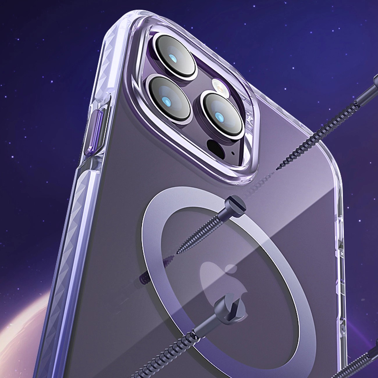 Husa Protectie Kingxbar Seria Ice Crystal Magnetica Magsafe Iphone 14 Silver